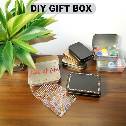 2-Pack Silver Hinged Tin Boxes for Diamond Painting - color: Silver, size: 2 Pcs 4.5" x 3.5" x 0.9"