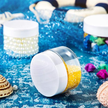 SATINIOR 24 Pcs Clear Plastic Jars with White Lids,1oz - color: White Lid, size: 1 oz
