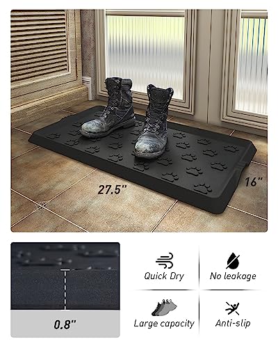 SUPENUIN Paw Pattern Boot Tray, Shoe Mat Tray for Entryway 16x27.5 Inches - color: Paw, size: 16"x27.5"