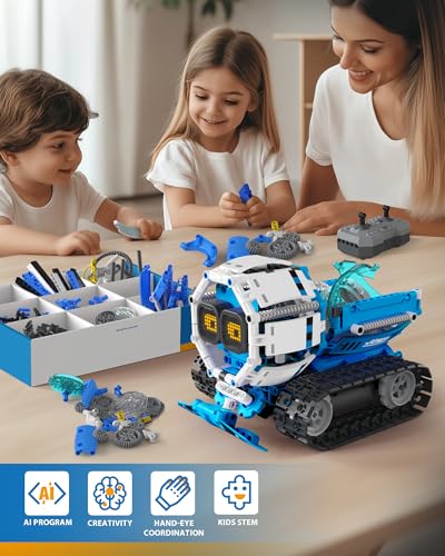 Opmind 5-in-1 STEM RC Robot Building kit, 494Pcs App Coding, Boys Age 8-13 - size: 494 Pieces