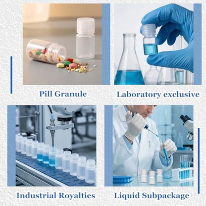 10ml Plastic Sample Bottle with Cap Wide Mouth Reagent Bottle 6Pc