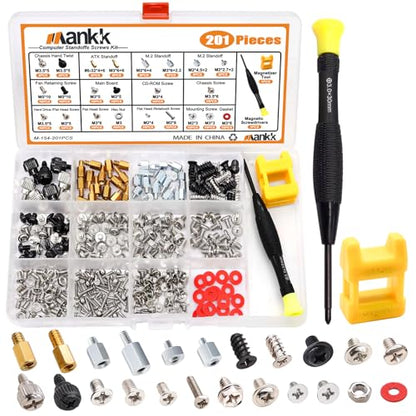 mankk 23 Sizes M.2 Computer Screws Motherboard Standoffs Laptop Screws for Motherboard,HDD Hard Drive,SSD,PC Case,PC Fan,ATX Case,CD-ROM - color: Multi-201PCS