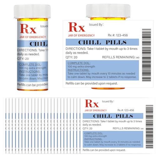 Kigeli 60 Pcs Pharmacy Gift Chill Pill Labels Decoration Pharmacist Sticker - style: Chill Pill