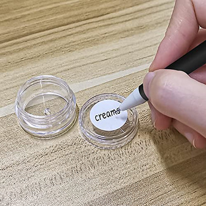 55Pcs 5Grams Sample Containers with Lids and Labels Small Mini Clear Acryli