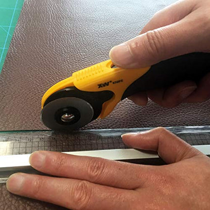 XW Hobby Knife Set- 45mm SKS-7 Rotary Cutter and Precision Knife for Art, Quilting and Crafting,12 Bonus Blades