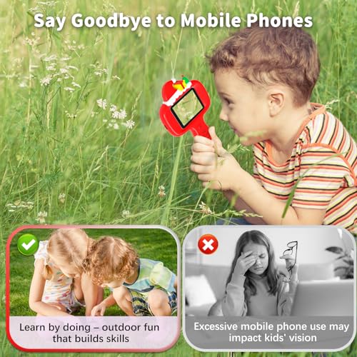 BLACKROOT Microscope for Kids, 2.4" Handheld Digital Pocket Microscope - color: Red