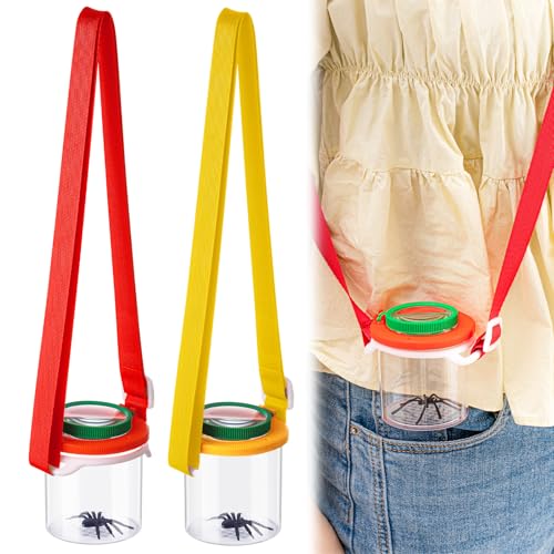 2 Pack Bug Catcher with Magnifying Glass, Insect Viewer Container