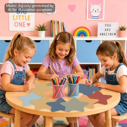 48Pcs Large Star Dry Erase Dots for Classroom Table, 12inch, Boho - color: Boho