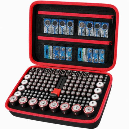Comecase Battery Organizer with Tester for 162 AA AAA C D 9V Batteries - size: Large 162+Batteries