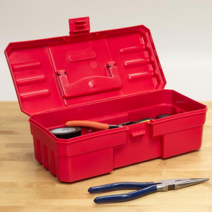 Akro-Mils 12-Inch ProBox Plastic Toolbox for Tools, Hobby or Craft Storage Toolbox, Model 09912, (12-Inch x 5-1/2-Inch x 4-Inch), Red - size: 1 Pack