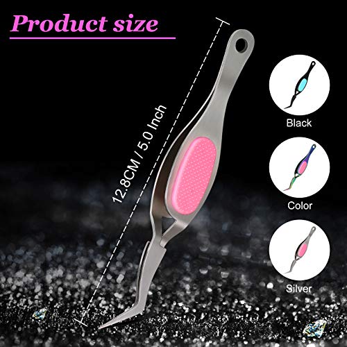 Mudder 3 Pcs Reverse Tweezers for Crafts Self Locking Curved,Curved Tip - style: Curved Tip