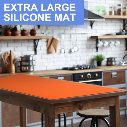 LemonRoad 2 Pcs 36" x 24" Extra Large Silicone Craft Mat Table Protector