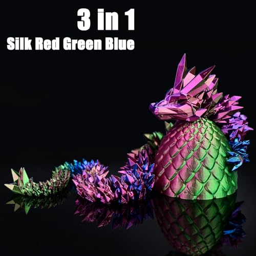 PLA Filament 1.75mm, Silk Rainbow Color PLA Filament, Tri Color 3D Printer Filament Red Blue Green, Fit to AMS, 1kg/Spool - color: Tri-color Red Green Blue