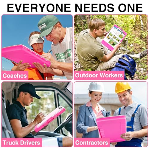 Sooez Original Clipboard with Dual Storage, Heavy Duty Clip Boards 8.5x11 - color: Pink
