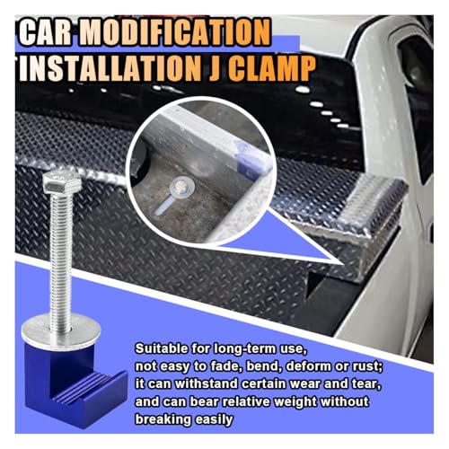 smilfuy 4PCS Truck Tool Box Mounting Clamp Kit, J Hooks No Drilling, Blue - color: Blue