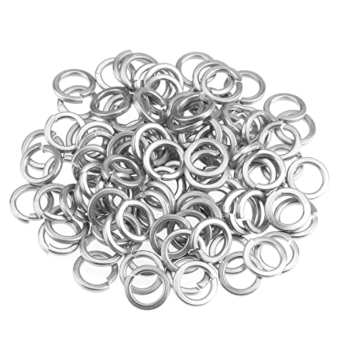 HELIFOUNER 100 Pieces M8 Stainless Steel Split Lock Washers, 304 Stainless Steel Spring Lock Washers for Screws Bolts, Silver - color: Silver, size: M8 (100 PCS)