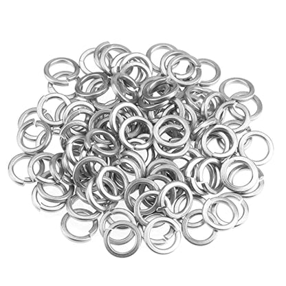 HELIFOUNER 100 Pieces M8 Stainless Steel Split Lock Washers, 304 Stainless Steel Spring Lock Washers for Screws Bolts, Silver - color: Silver, size: M8 (100 PCS)