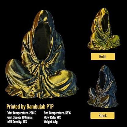 YXPOLYER Silk PLA Filament Dual Color 3D Printer Filament 1.75mm 1kg - color: Black&gold