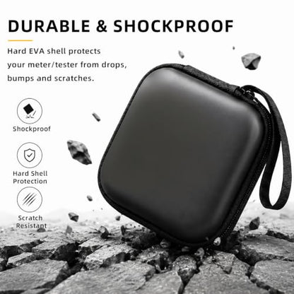 Multi-meter Case, 3.6 In EVA Waterproof Hard Tool Storage Case 1Pcs - color: Black, size: 3.6x3.6x2 in(PU Leather)