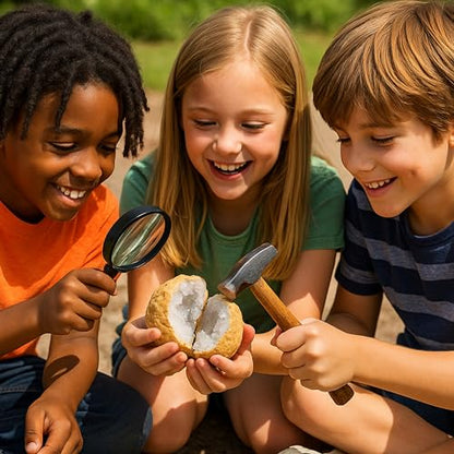 TruEnergy Break Your Own Geodes Kit – 3 to 4 Real Geodes 3.5"–4.5", 90% Hollow Rate, Crack Open & Discover Crystals – STEM Geology Rock Kit, Science Gift for Kids Ages 6+, Party Favors XL - size: X-Large (3.5"-4.5")