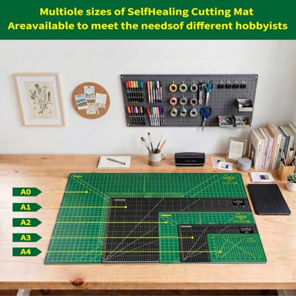 Self Healing Cutting Mat A4，5-Layer Double-Sided Rotary Cutting Mat 9 x 12 in, Craft Cutting Board Suitable for Sewing, Fabric Cutting, Crafts, and Hobbies