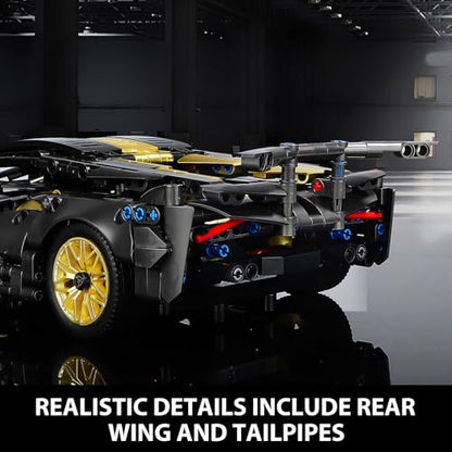 Collectible Sports Race Cars Building Set with LED Lights, 1:14 Scale - color: Gold 2