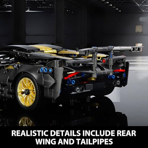 Collectible Sports Race Cars Building Set with RC Remote Control APP - color: Gold 3