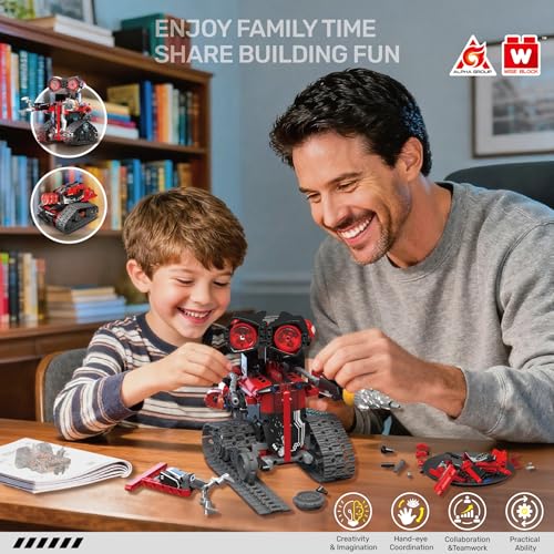 4-in-1 RC Robot Building Kit, STEM Robotics for Kids Ages 8-12, 533 PCS