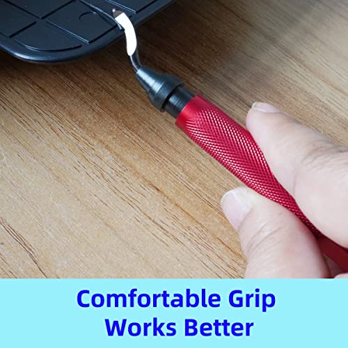VASTOOLS Deburring Tool Kit Metal Handle Chamfer Tool 6.5Inch for Aluminum Steel Plastic Tube Hole 3D Printed Plastic Edges with Extra 10 HSS Blades Red Handle… - style: Red Handle_10blades