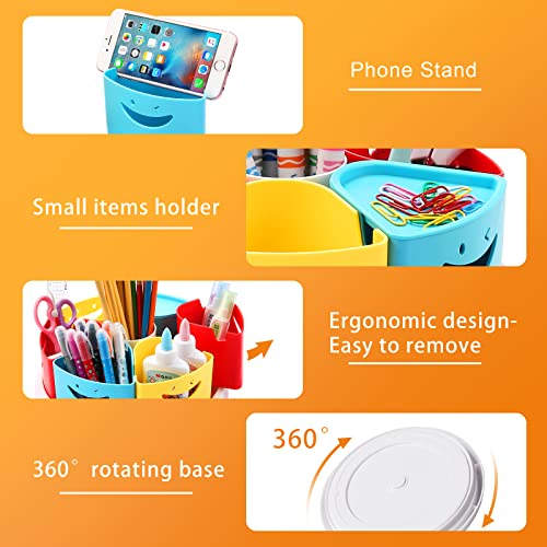 Art Supply Storage Organizer - 360 Degree Rotating Desk Organizer for Classroom and Home School Supplies