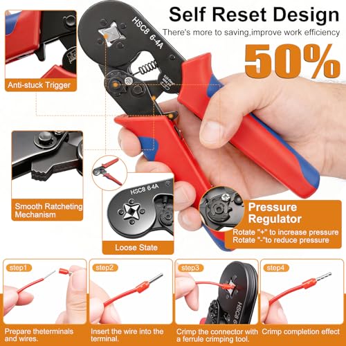mankk 1500PCS Ferrule Crimping Tool Kit,Silver Plated Copper Crimp Terminal - color: 1501pcs