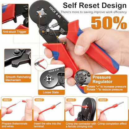 mankk 1500PCS Ferrule Crimping Tool Kit,Silver Plated Copper Crimp Terminal - color: 1501pcs
