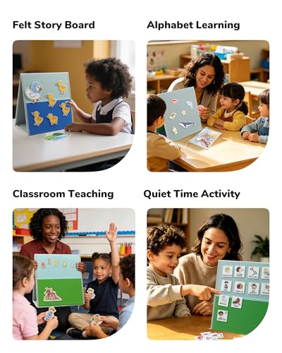 CHEFAN Felt Board for Toddlers, Foldable Flannel Board for Classroom - size: Felt Board with Pieces