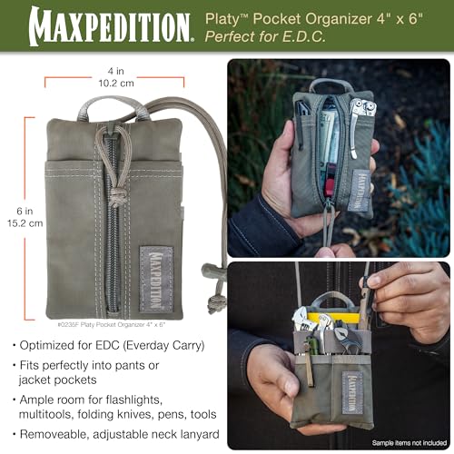 Maxpedition Platy Pocket Organizer, EDC Tool Pouch, Neck Wallet - color: Foliage, size: 4" x 6"