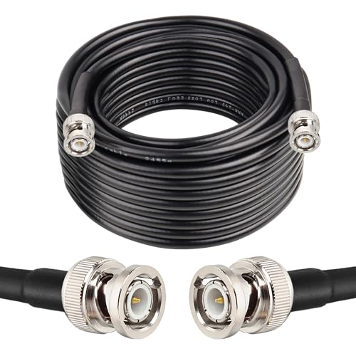 MOOKEERF RG8X BNC Male to BNC Male Coaxial Cable 40FT 50 ohm Ultra Low Loss for Antenna, RF Radio, Modem, Oscilloscope, Spectrum, Analyzer, Signal Generator - size: 40FT