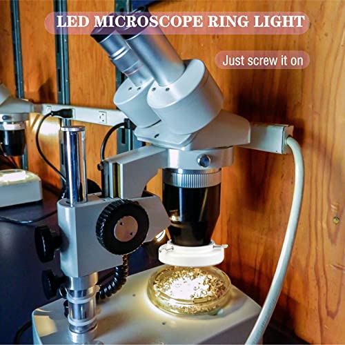 TreochtFUN Microscope 144 Led Ring Light Adjustable Illuminator - color: Black