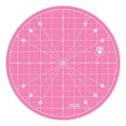 Headley Tools 10"x10" Round Rotating Cutting Mat, Self Healing Mat with 360-Degree Rotation & Anti-Slip Base, Sewing Board Cutting Mat Perfect for Fabric Quilting Leather Hobby Project, Pink - color: Pink, size: 10"L x 10"W