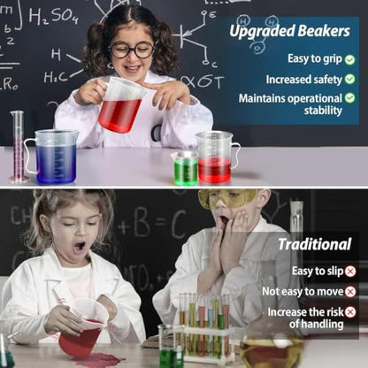 moveland Upgraded Plastic Graduated Cylinders and Beakers, 10-1000ml 15PCS