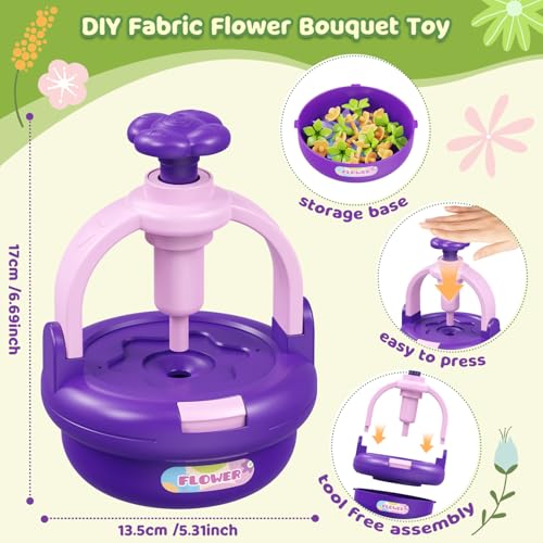 TingingYuli Flower Press Kit for Kids, DIY Flower Bouquet Maker, Ages 4-8 - color: Purple