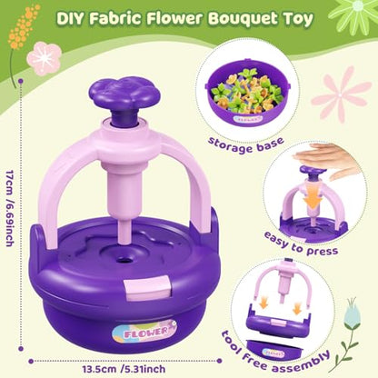TingingYuli Flower Press Kit for Kids, DIY Flower Bouquet Maker, Ages 4-8 - color: Purple