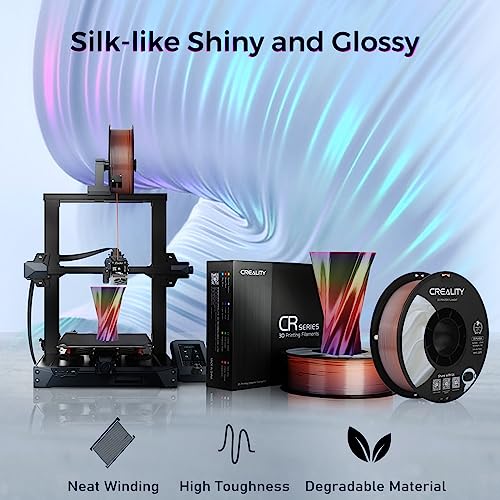 Creality Silk PLA 3D Printer Filament 1.75mm, 1 kg, Rainbow - color: 2*1kg (Rainbow, Silk Rainbow)