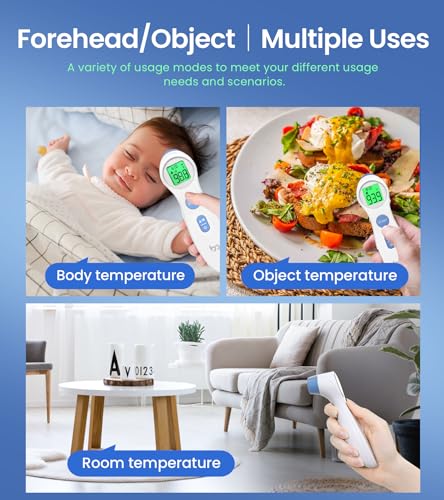 Forehead Thermometer for Adults and Kids, Digital Baby Thermometer - color: White