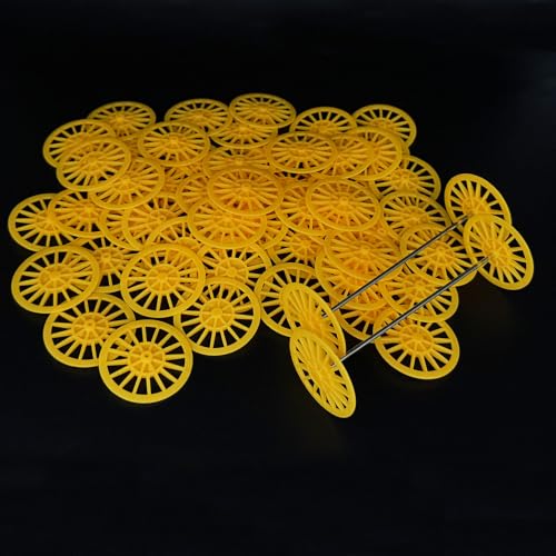 60PCS DIY Project Wheel 2mm Dia Shaft Plastic Project Wheel with 30PCS Shaft Round Axles for DIY Model Toy RC Car Truck Robot Building Parts (2x37mm Yellow) - style: 2x37mm Yellow