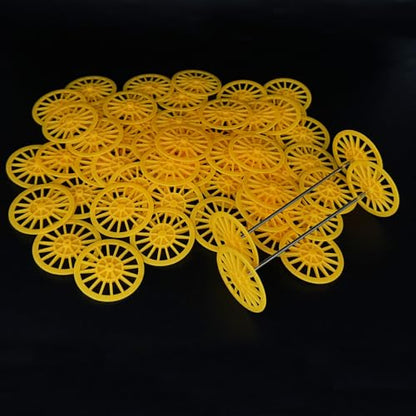 60PCS DIY Project Wheel 2mm Dia Shaft Plastic Project Wheel with 30PCS Shaft Round Axles for DIY Model Toy RC Car Truck Robot Building Parts (2x37mm Yellow) - style: 2x37mm Yellow