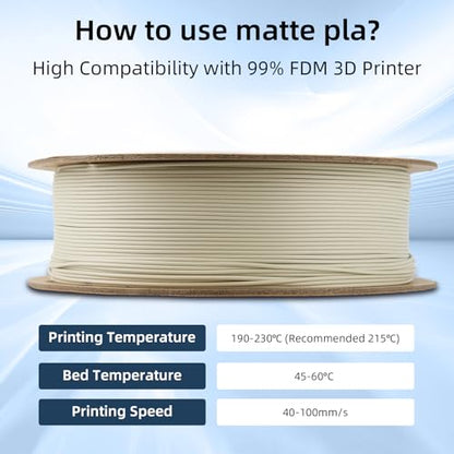 eSUN Matte PLA Filament 1.75mm Light Khaki, 3D Printing PLA Filament 1.75mm - color: 2.matte Pla-light Khaki