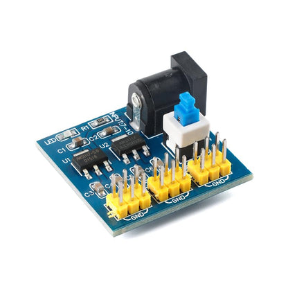 5Pcs DC-DC Power Module 12V to 3.3V 5V Multi Output Buck Converter Board, DC 6V–12V Input, Triple Output 3.3V 5V Power Supply Module