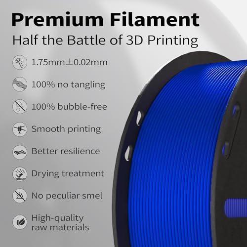 PLA+ Filament 1.75mm Blue 1kg,Dimensional Accuracy +/- 0.02mm - color: Blue