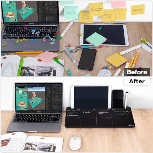 Varhomax Glass Weekly Planner Desk White Board - color: Weekly Planner-black