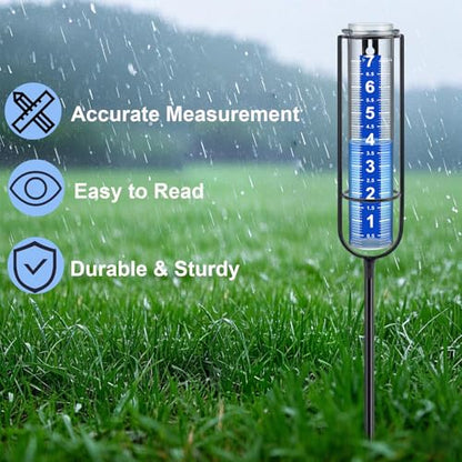 Rain Gauge Replacement Tube, 2 Plastic Accurate Rain Gauges Outdoors Best Rated, 7" Capacity Rain Gauge Tube Replacement for Yard & Garden, Water Gauge for Rain - size: 2 pcs Rain gauge tube