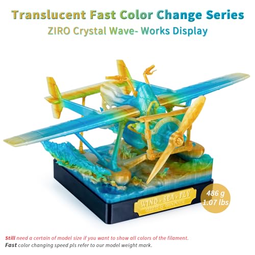ZIRO Fast Color Change PLA, Transluent Filament 1.75mm, Crystal Wave - color: Cyrstal Wave